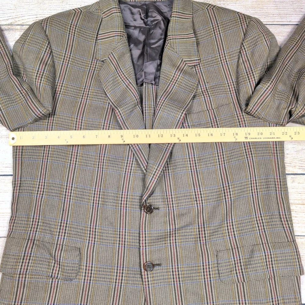 Mens Plaid‎ Blazer Cheilain Cashmere Ambassador's Realm Traditional Manor 44